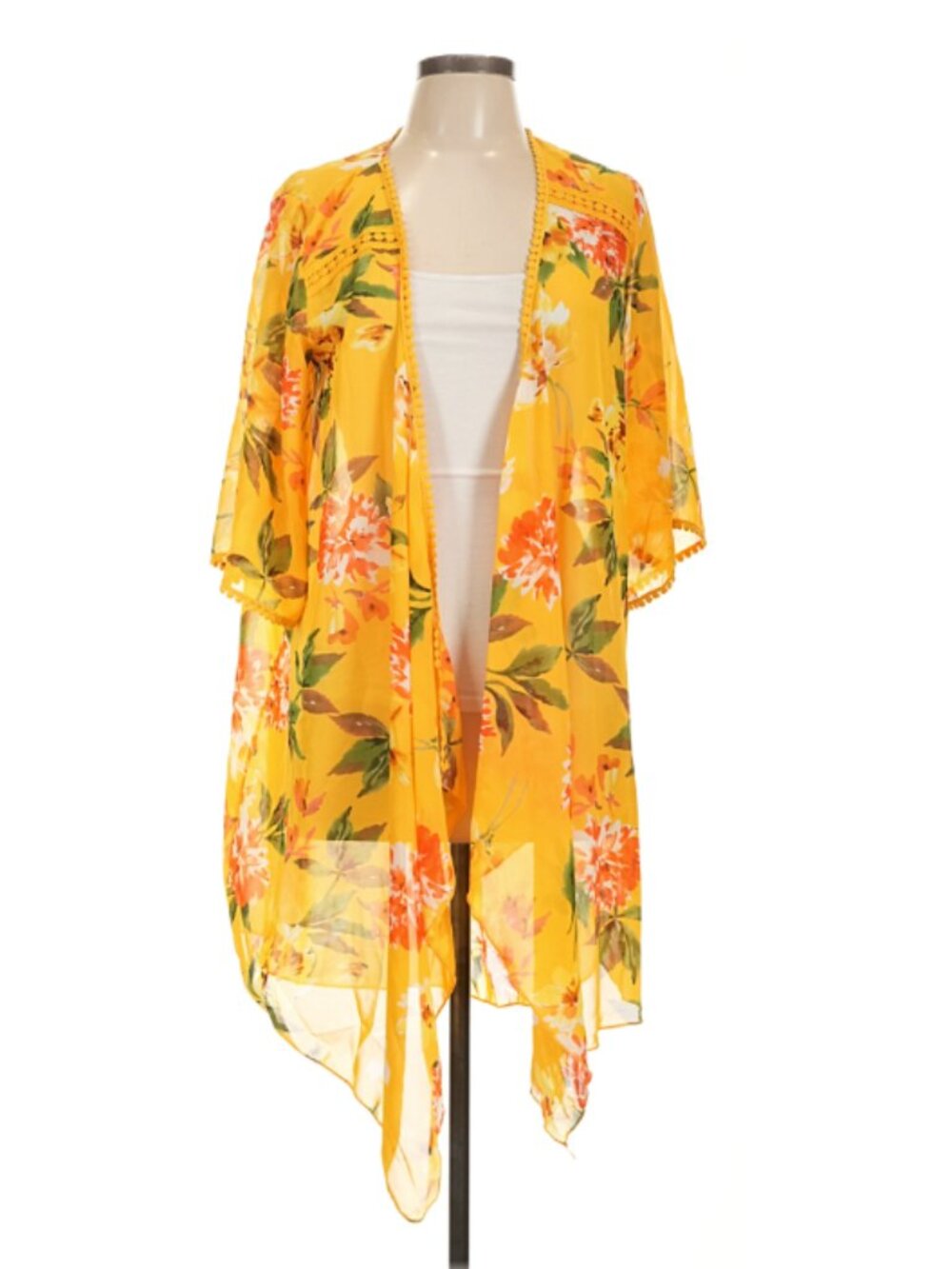Emory Park Landy Crochet Trim Kimono cover up Size XS